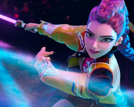 Rumi in action in Kpop Demon Hunters