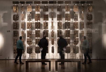 Some of the Benin bronzes at the British Museum in London.