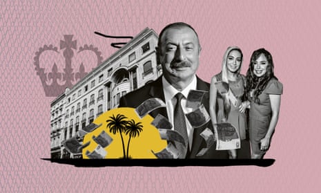 Azerbaijan’s president, Ilham Aliyev, and his daughters Leyla and Arzu