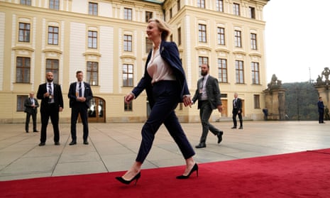 Prime minister Liz Truss arrives for a meeting of the European Political Community at Prague Castle, Czech Republic, on Thursday.