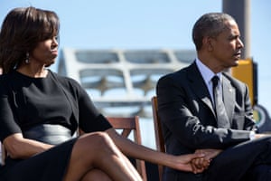 The Obamas' loving relationship is a very important part of their global popularity and this moment of private tenderness, taken by Souza during a public appearance captures it. They are sharing their feelings as they mark the 50th anniversary of the Selma to Montgomery civil rights marches.