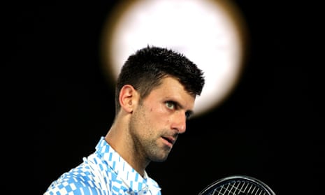Novak Djokovic shows no sign of his hamstring injury against Alex de Minaur at the Australian Open.