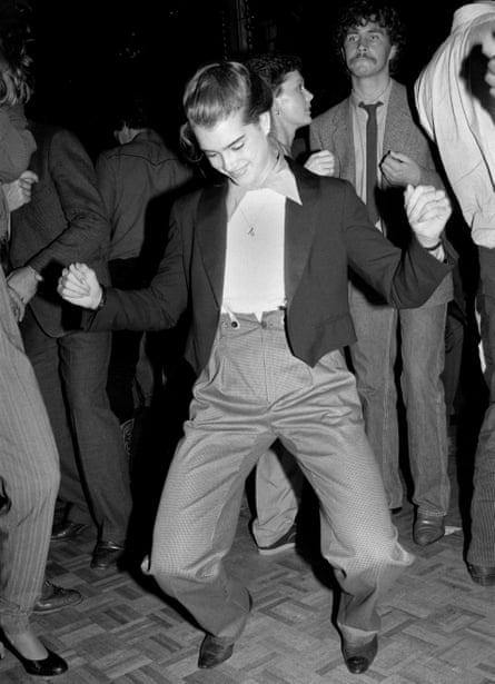 Actor Brooke Shields dancing at an Andy Warhol book launch at Studio 54 in December 1979