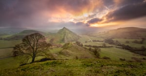 Parkhouse Hill, known locally as the Dragon’s Back, is the remains of an ancient coral atoll from when the White Peak was the floor of a tropical sea. This is taken from the neighbouring Chrome Hill (which is higher but slightly less photogenic!) just as the sun lifted above the murk.