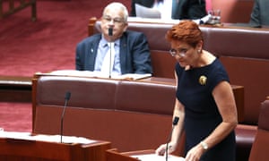 Pauline Hanson and Brian Burston in the Senate chamber on Thursday