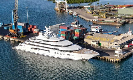 The super yacht Amadea, reportedly owned by a Russian oligarch, berthed at the Queens Wharf in Lautoka, Fiji.