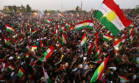 A pro-independence rally in Erbil, the capital of the autonomous Kurdish region of northern Iraq.