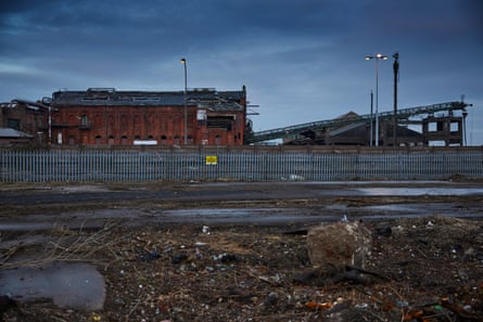 The derelict Ice Factory at the entrance to the port in Grimsby