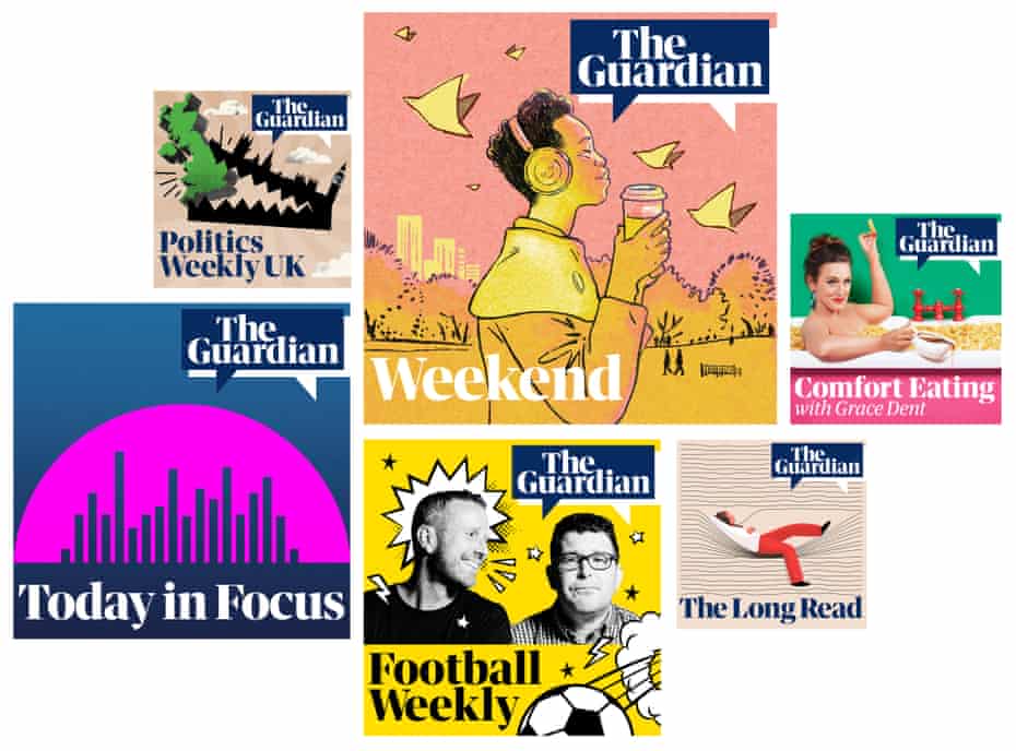 Hit Guardian podcast's include Comfort Eating with Grace Dent, Today in Focus, Football Weekly and Audio Long Read