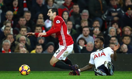 Danny Rose was booked for his tackle on Henrikh Mkhitaryan who is the second player the Tottenham full-back has injured this season following Arsenal’s Héctor Bellerín in November.