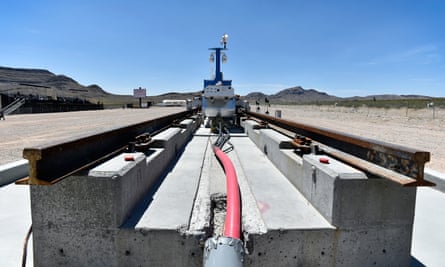 a shot of the hyperloop test site near las vegas