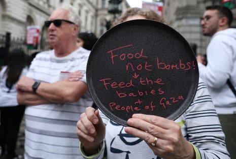 Pro-Palestine demonstrators outside Downing Street.