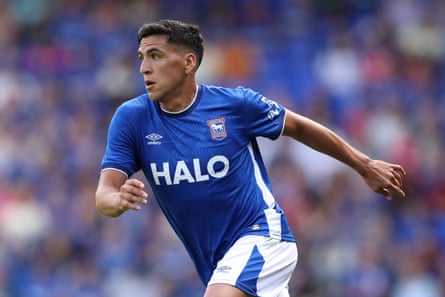 The Ipswich midfielder Marcelino Núñez runs after the ball during a pre-season friendly.