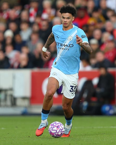 Nico O’Reilly in action for Manchester City