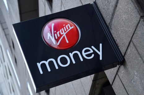 A logo at a branch of Virgin Money bank is seen in London, Britain, March 6, 2013.