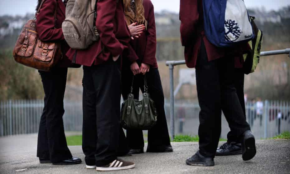 A group of mixed secondary school children in the UK