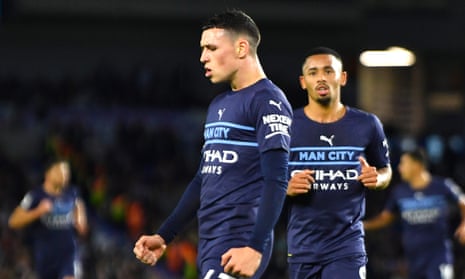 Phil Foden scored twice in a blistering first-half display by the visitors.