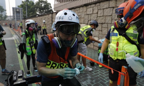 A number of journalists have been injured in Hong Kong protests over the past week. 