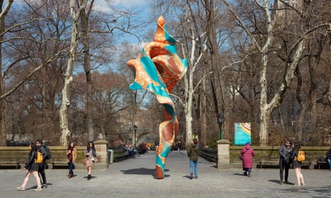 Yinka Shonibare’s Wind Sculpture (SG) I in Central Park. ‘My piece is about the different backgrounds of people coming together