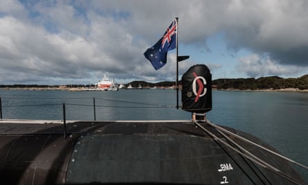A Collins-class submarine at HMAS Stirling in Perth