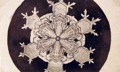 This undated photo provided by the Carl Hammer Gallery shows one of the snowflakes recorded by Wilson A. Bentley, a Vermont farmer fascinated with snowflakes. Bentley was known as “The Snowflake Man” or “Snowman Bentley” for his pioneering photography of more than 5,000 illusive jewel-like snow crystals - no two alike. (AP Photo/Carl Hammer Gallery, Wilson A. Bentley)