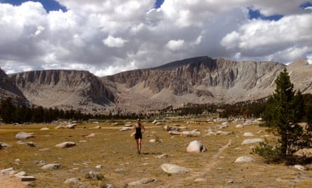 Me at Cottonwood Lakes in Inyo national forest, with the Sierras and Mount Langley peeking out in the back.