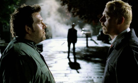 ‘One of the extras bit me on the knee’ … Nick Frost and Simon Pegg in Shaun of the Dead.
