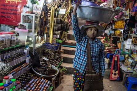A traditional medicine shop sells elephant parts in Myanmar