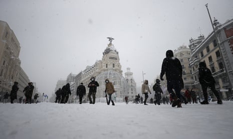 Storm Filomena brought unusually cold weather and heavy snowfalls to Madrid.