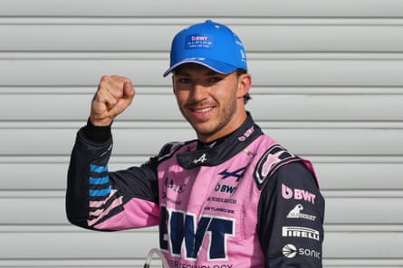 Pierre Gasly celebrates after securing the first pole of his career at the Italian Grand Prix