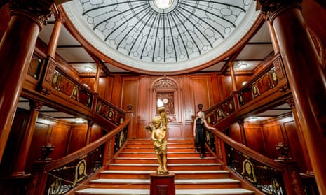 There’s nothing like making a grand entrance … a recreation of the ship’s grand staircase in Titanic: The Artefact Exhibition at Melbourne Museum.