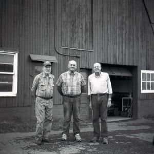 The Humphreys brothers, whose grandfather, Hugh Humphreys, emigrated from Garndolbenmaen in north Wales to the US in 1904, stand outside a barn on the family farm in New Hartford, NY. The American Welsh in these portraits are proud of their heritage, though some are worried that the next generation will lose its identity