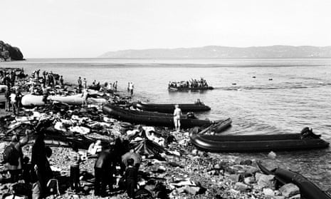 Boats arriving on Lesbos