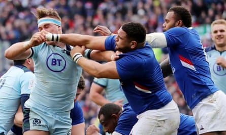 Mohamed Hawass punched Scotland's Jamie Ritchie to earn a red card in France's 28-17 defeat at Murrayfield in 2020.