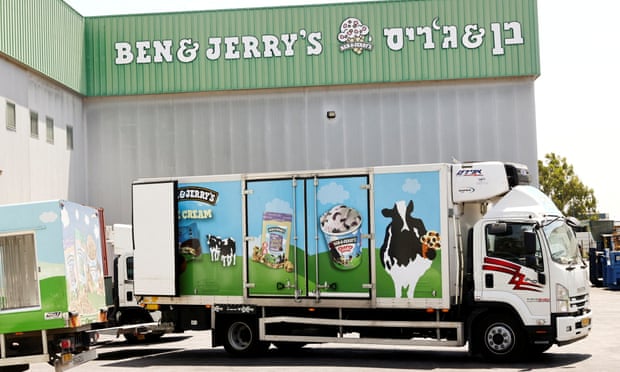 A Ben &amp; Jerry's ice-cream delivery truck in Be'er Tuvia, Israel , in July 2021. 