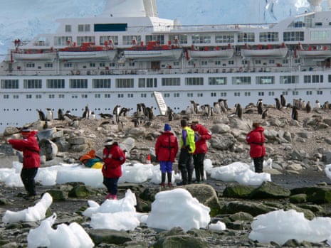 Ships carrying less than 500 passengers are permitted to make landings in Antarctica. This summer a record 106,000 tourists will visit the icy continent, up from 74,000 in 2019-20.