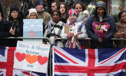 Members of the public wait before the royal couple’s visit to Brixton in January this year.