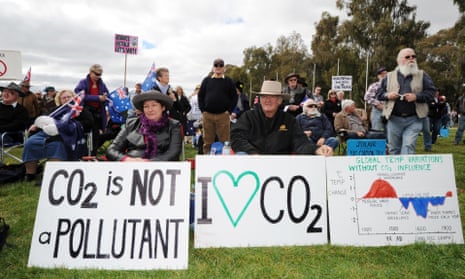 Protesters at a rally to oppose a price on greenhouse gas pollution in Canberra in 2011