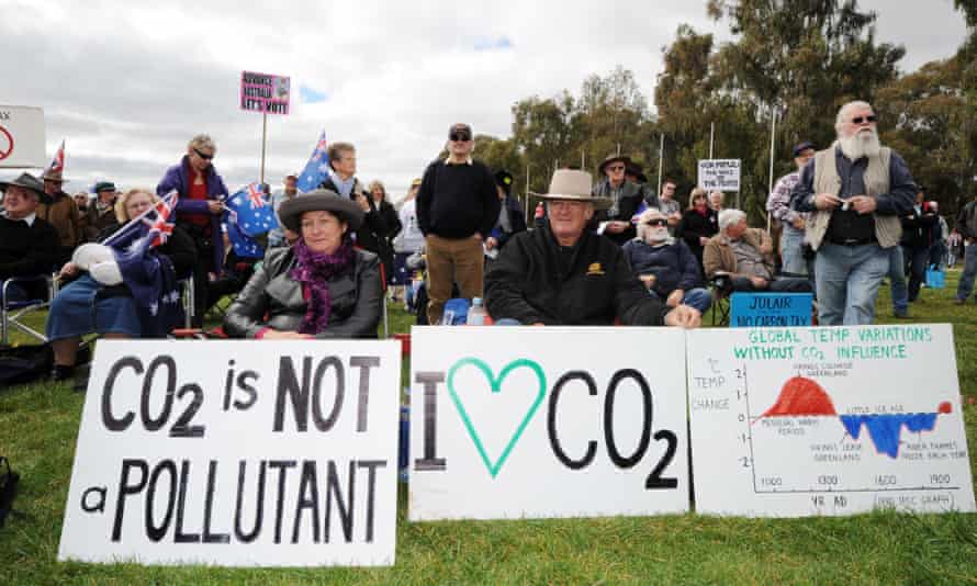 Anti-carbon tax protesters in Australia in 2011.