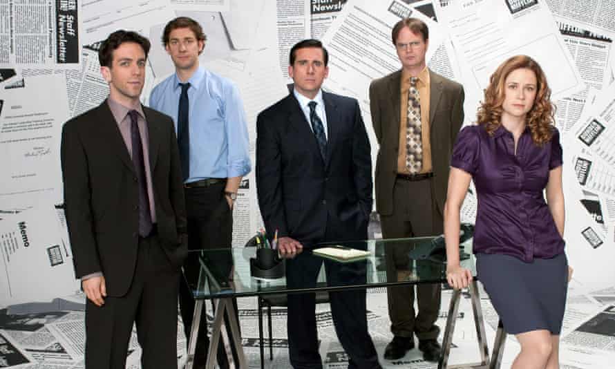 The staff of paper company Dunder Mifflin in US sitcom The Office.
