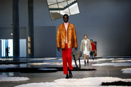 Prada models on the runway