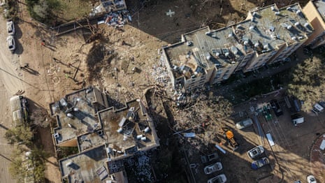 Drone footage shows damage to two Israeli cities after Iranian missile strikes – video