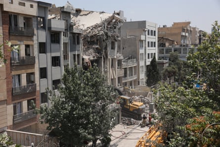 A damaged building in the aftermath of Israeli strikes, in Tehran, Iran