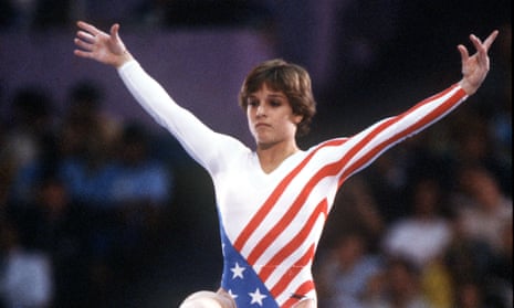 Mary Lou Retton in action at the 1984 Olympics.