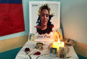 A shrine to Alixon Pisani, 19. ‘He was still just a boy,’ said his aunt, Nivea Troloro Pisani.