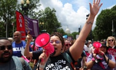 Abortion rights activists rally in Washington<br>Abortion rights demonstrators rally to mark the first anniversary of the U.S. Supreme Court ruling in the Dobbs v Women's Health Organization case, overturning the landmark Roe v Wade abortion decision, in Washington, U.S., June 24, 2023. REUTERS/Evelyn Hockstein