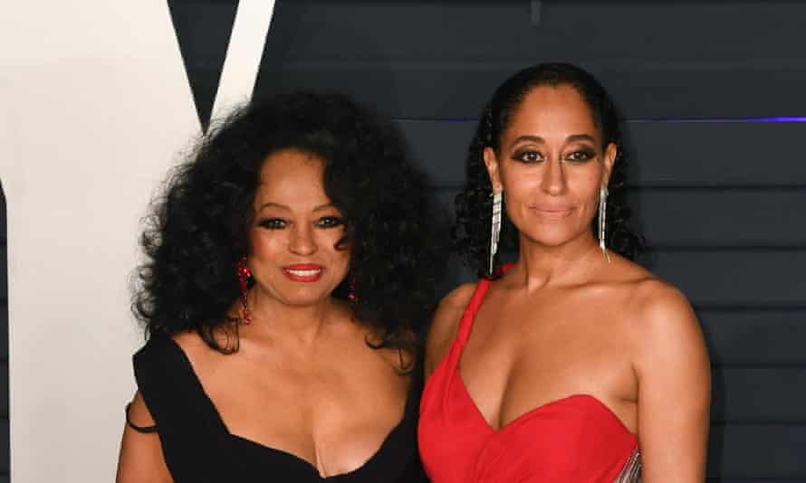 Reach out and touch… Tracee Ellis Ross with her mother, Diana Ross.