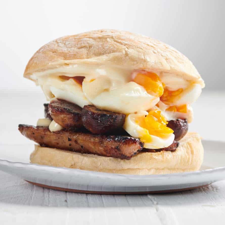 Sausage and egg sandwich by Max Halley.