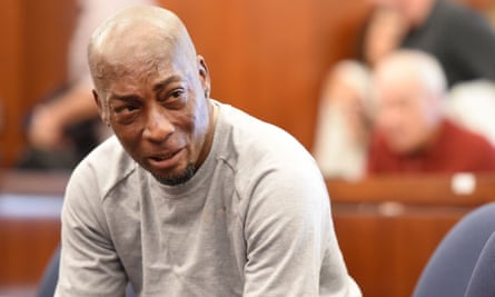 Dewayne ‘Lee’ Johnson reacts after hearing the verdict in his case against Monsanto. The company was ordered to pay $289m after a jury found its Roundup weedkiller caused his cancer, but Monsanto has continued to fight the case.