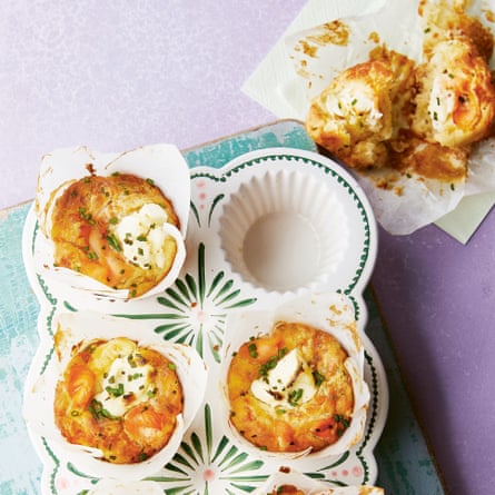Smoked salmon and cream cheese breakfast muffins.